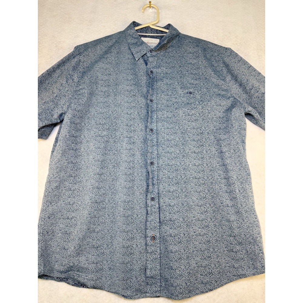 Weatherproof Vintage Mens Button Down Shirt Blue Patterned Cotton L/G‎